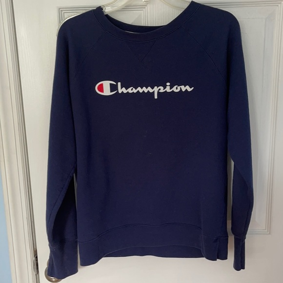 Blue Champion Crew Neck Sweatshirt - Picture 1 of 4